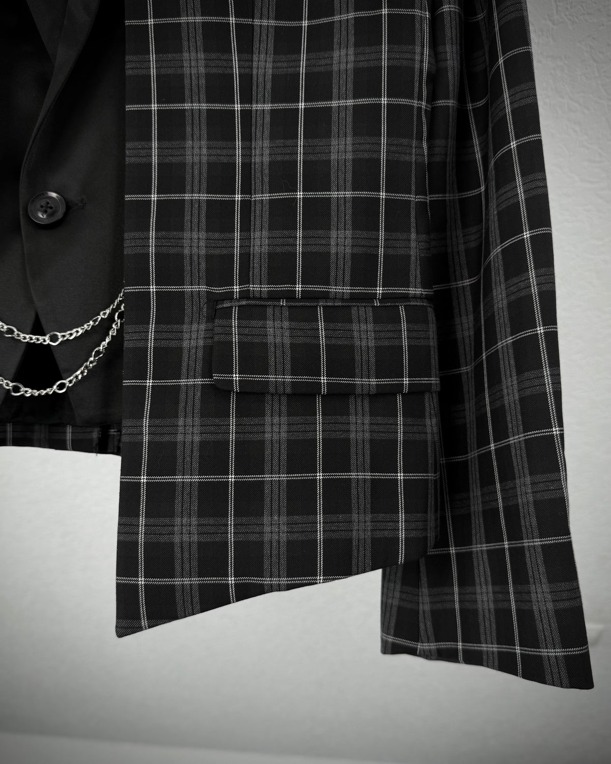 Midas Checkered Layered Gilet Chained Blazer