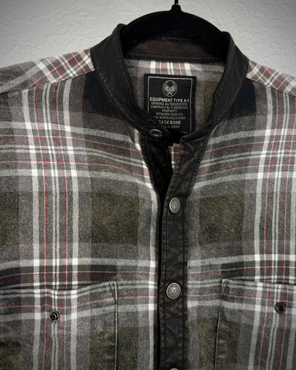 Back Bone Leather Lace-Up Tartan Shirt