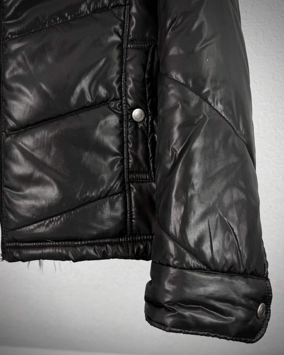 Spinach Fur Lined Puffer Jacket