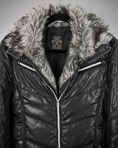 Spinach Fur Lined Puffer Jacket