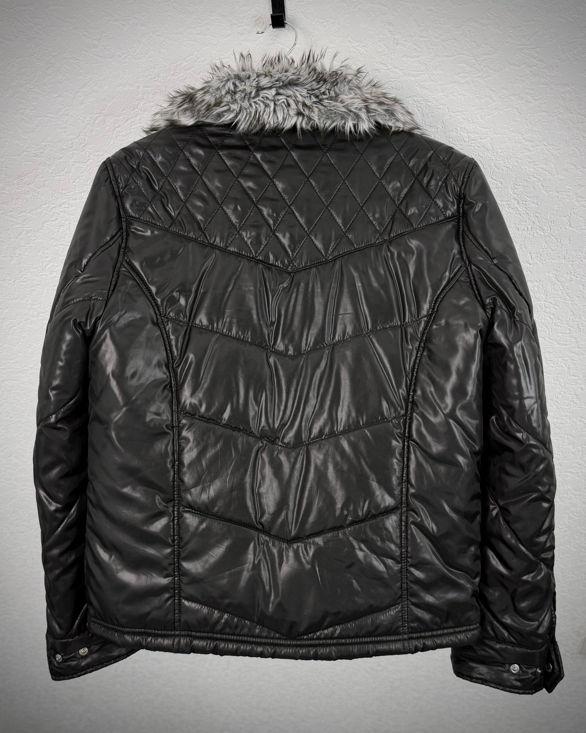 Spinach Fur Lined Puffer Jacket