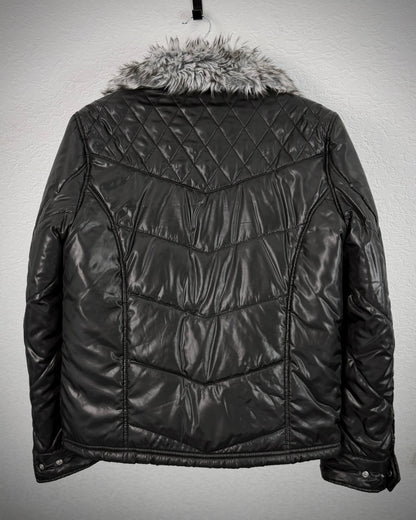 Spinach Fur Lined Puffer Jacket