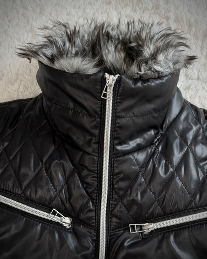 Spinach Fur Lined Puffer Jacket