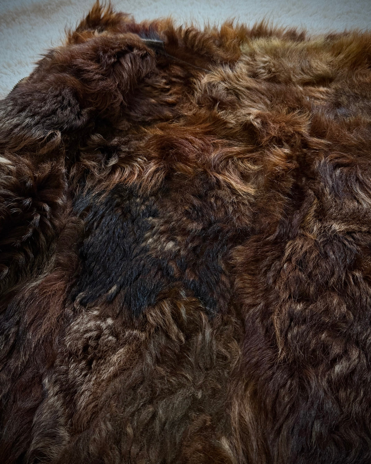 Vie Hommes Full Mouton Fur Interior Leather Patchwork Jacket