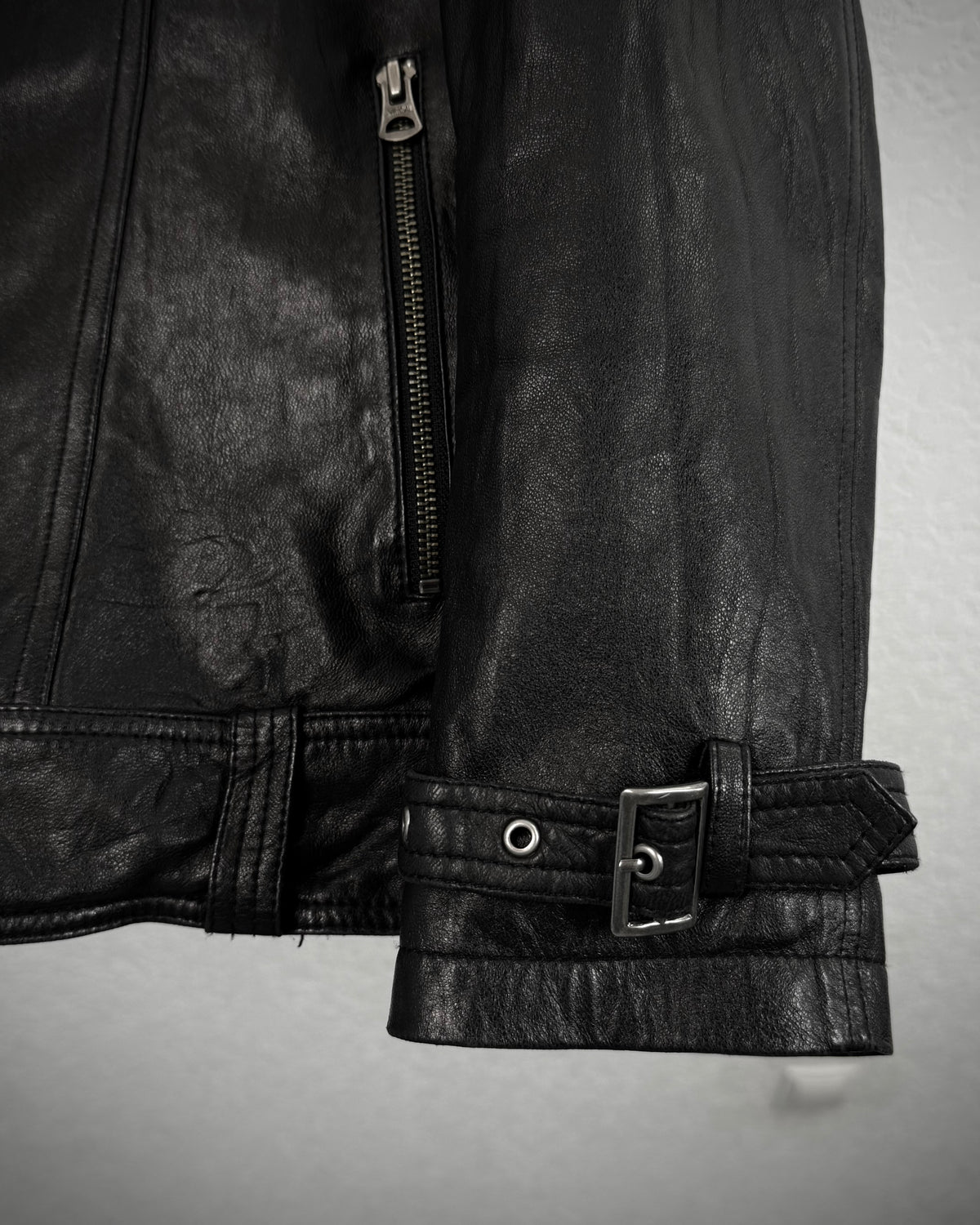 Full Faux Fur Interior Sheepskin Leather Jacket
