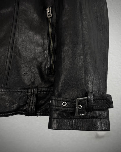 Full Faux Fur Interior Sheepskin Leather Jacket