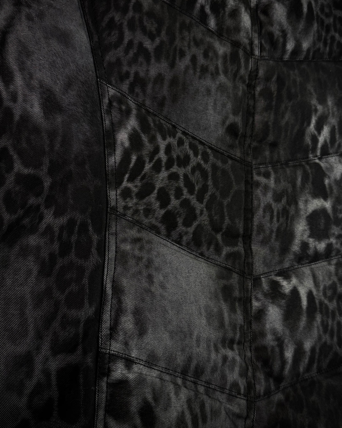 Shellac Leopard Pattern Leather Puffer Vest