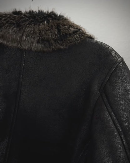 Semantic Design Fur Interior Luster Textured Jacket