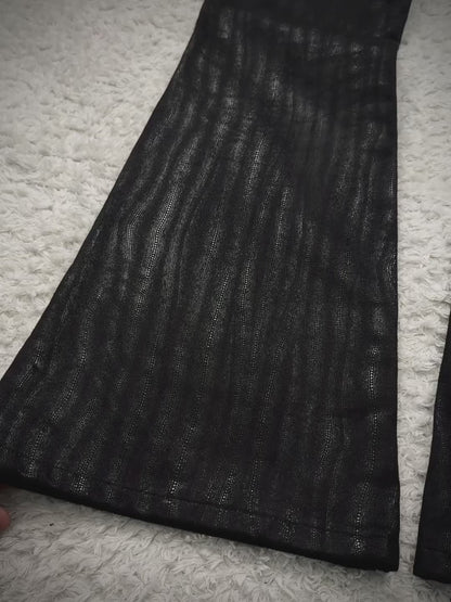 Tornado Mart Stingray Waxed Luster Flared Pants