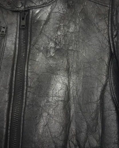 L.G.B. Metallic Deerskin Leather Rider Jacket