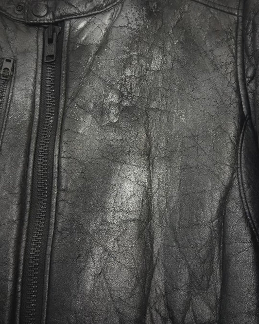 L.G.B. Metallic Deerskin Leather Rider Jacket
