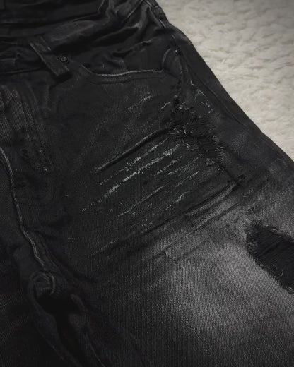Fuga Waxed Clawmarks Coated Bootcut Jeans