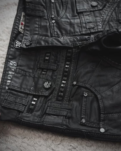 Japrag Denim Waxed Stapled Multi Panel Jeans