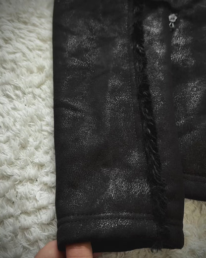 Fuga Fur Hood Fringed Luster Jacket