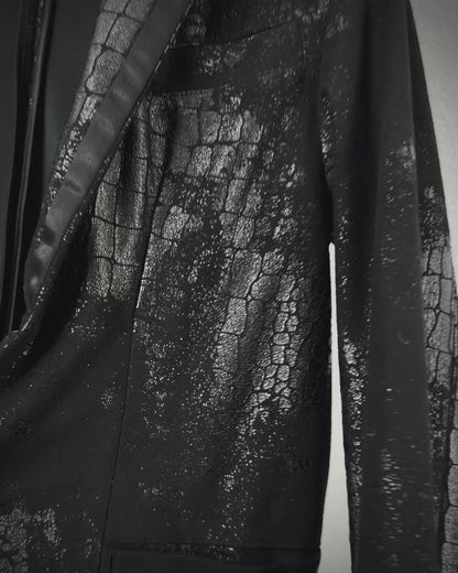 Xfrm Crocodile Waxed Peaked Blazer