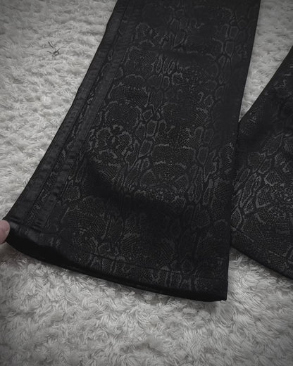 Tornado Mart Python Waxed Bootcut Track Pants