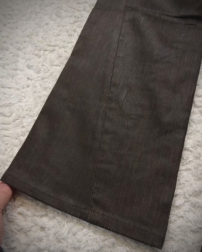 Tornado Mart Waxed Vintage Textured Spiral Flared Jeans