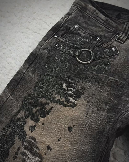 Lowbox Luster Splatter Mud Washed Bootcut Jeans