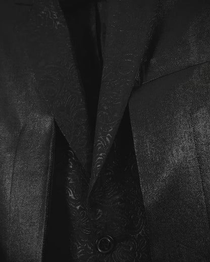 Midas Luster Paisley Jacquard Layered Gilet Blazer