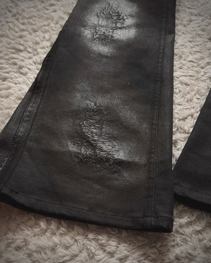 LED Rechwe Veronica Arizona Studded Waxed Flared Jeans