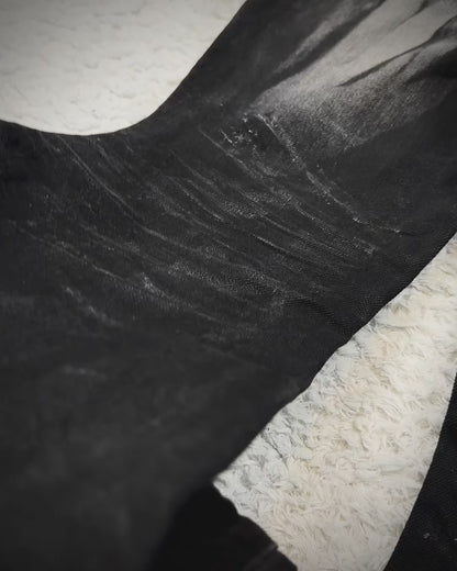Fuga Whisker Coated Charcoal Washed Flared Jeans