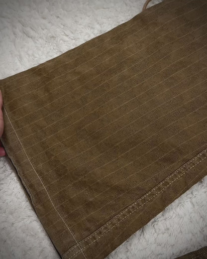 Tornado Mart Vintage Woven Pattern Lace Up Flared Pants