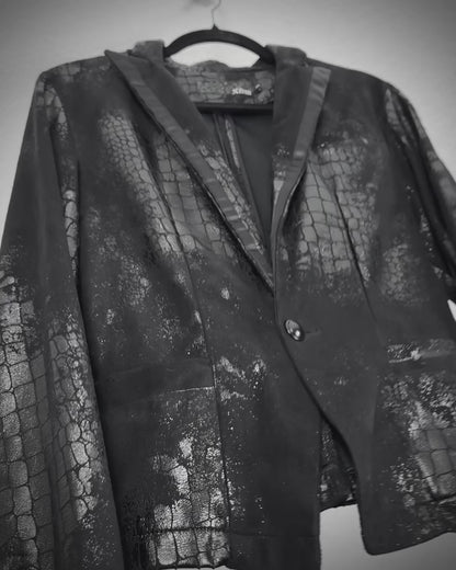 Xfrm Crocodile Waxed Peaked Blazer