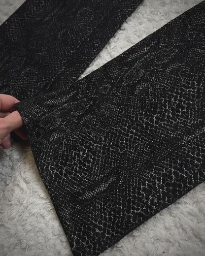 Yasuyuki Ishii Silver Python Jacquard Flared Pants